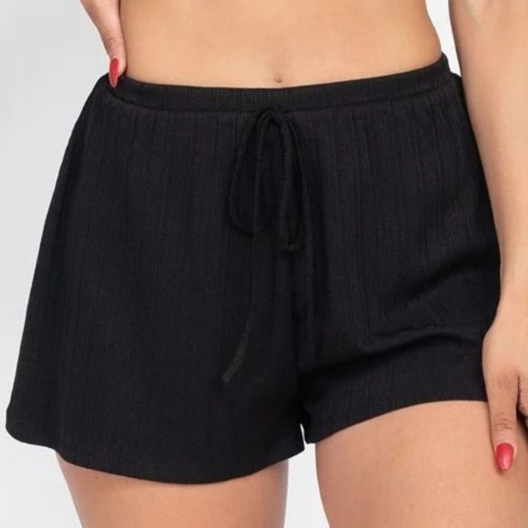 Soft rib crop tank top & shorts set - Picture 2 of 2